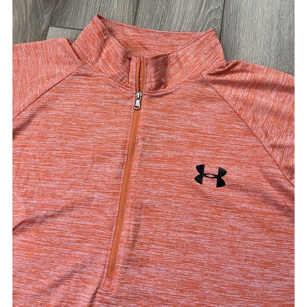 Under Armour HeatGear Women's Sz XXL Orange UA Tech 1/2 Zip Running Top 132012 - Picture 3 of 10